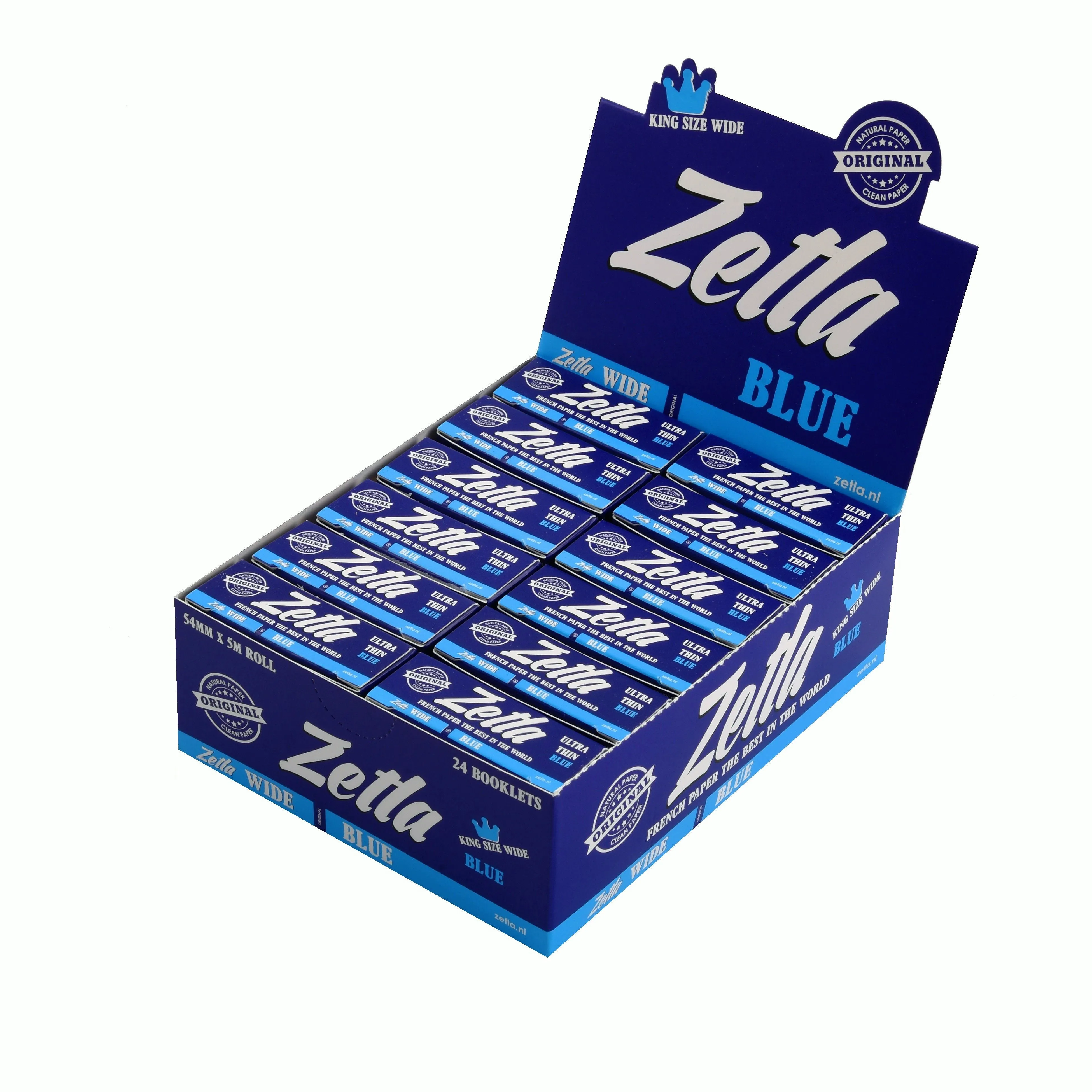 Papeles de liar Zetla Rollos azules K / S Wide (24 paquetes)