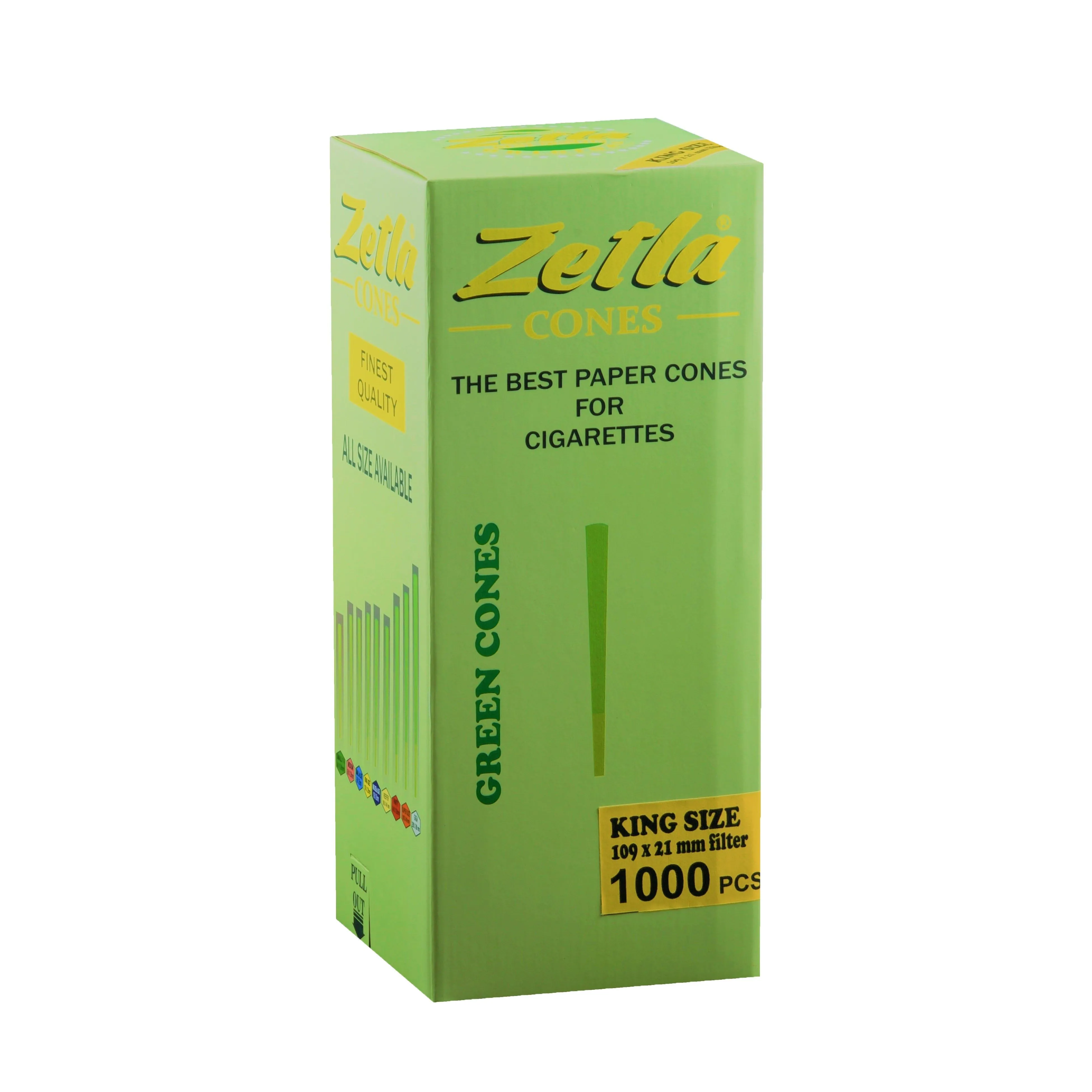 Pre-Rolled Cones Zetla Green King Size (1000 Pcs)