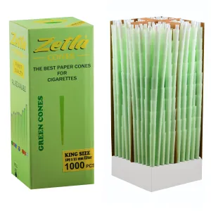 Pre-Rolled Cones Zetla Green King Size (1000 Pcs)