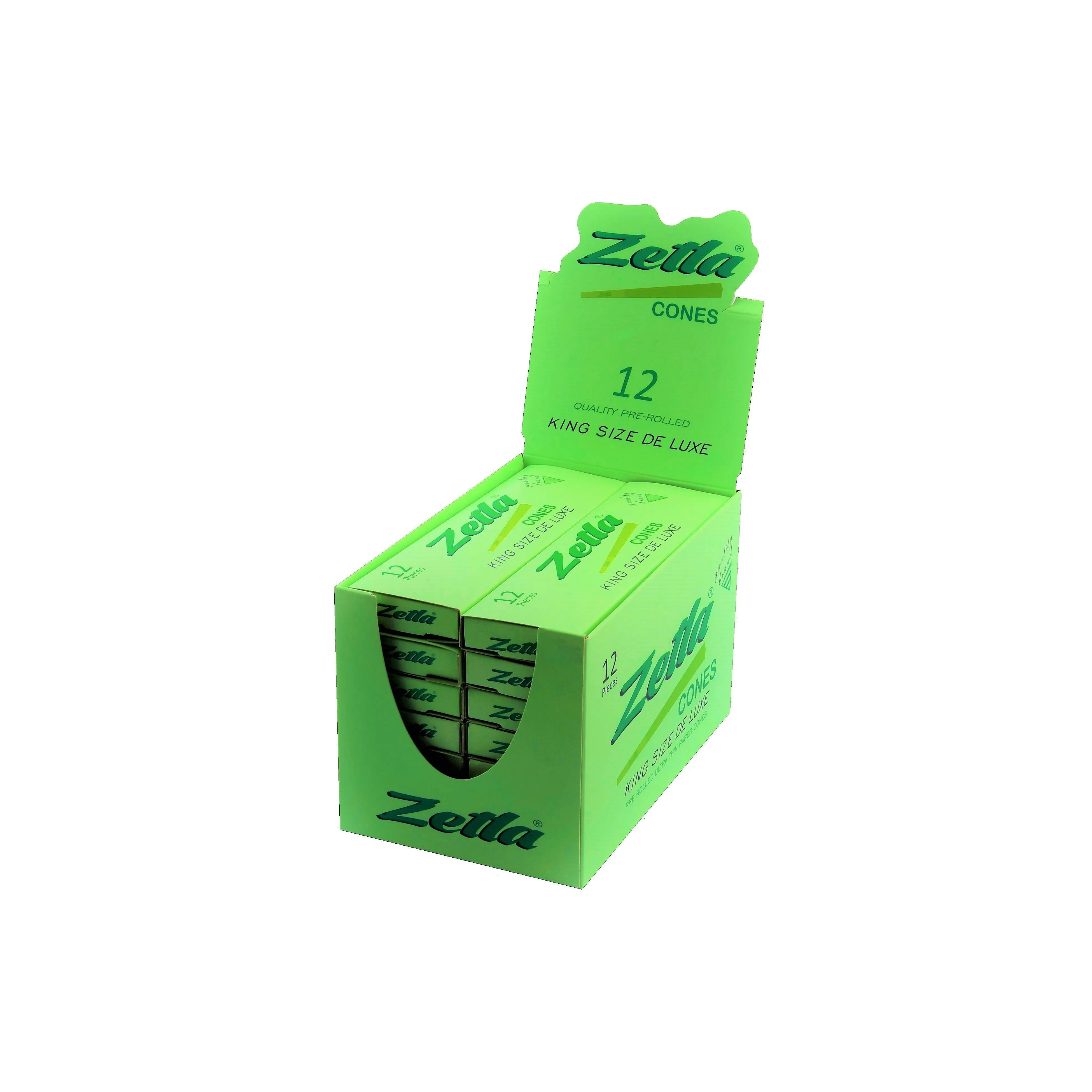 Pre Rolled Cones Zetla Green King Size Deluxe (12 Pcs)
