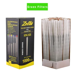 Pre-Rolled Cones Zetla King Size With Green Filters (1000 Pcs)