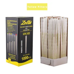 Pre-Rolled Cones Zetla King Size With Yellow Filters (1000 Pcs)