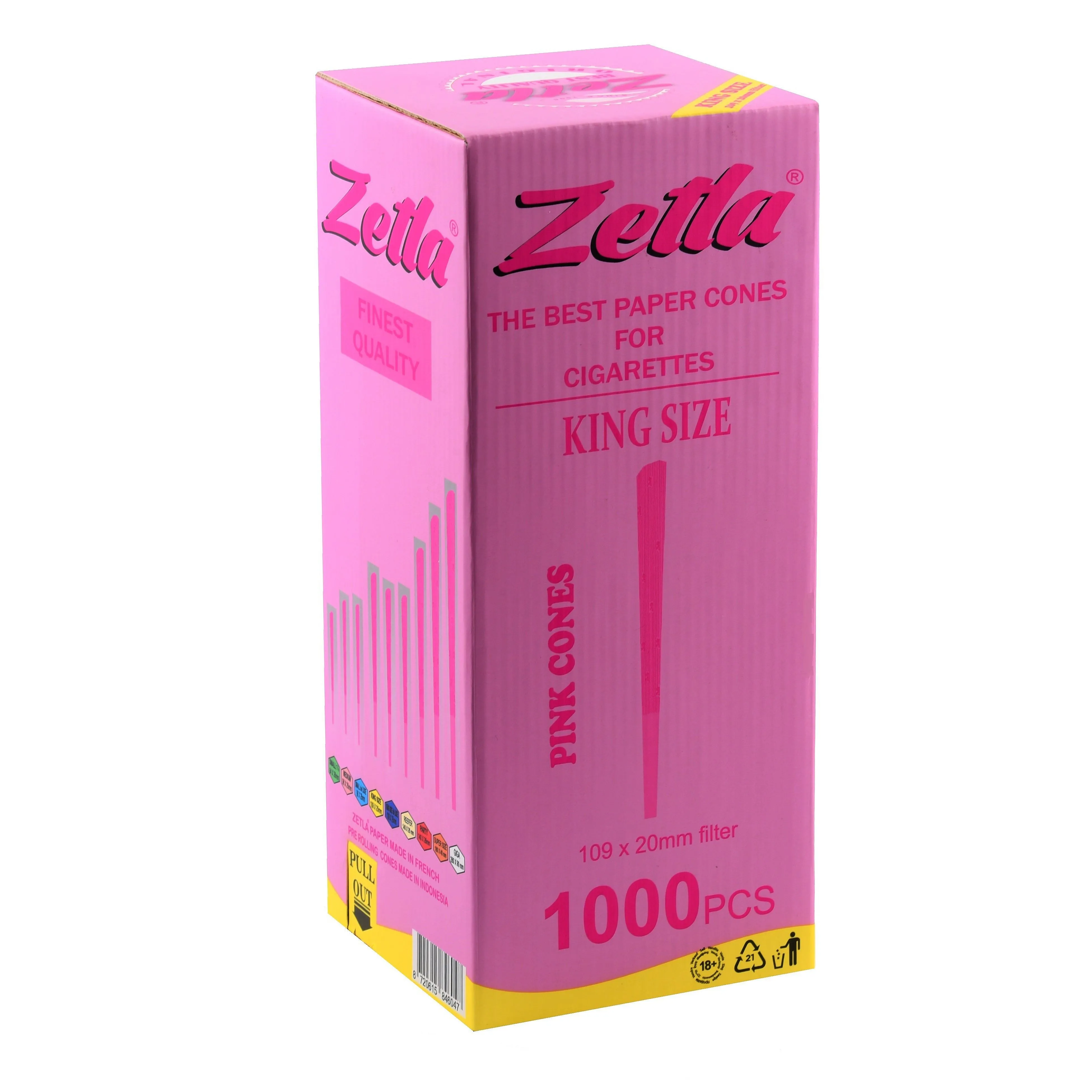 Pre Rolled Cones Zetla Pink King Size (1000 Pcs)