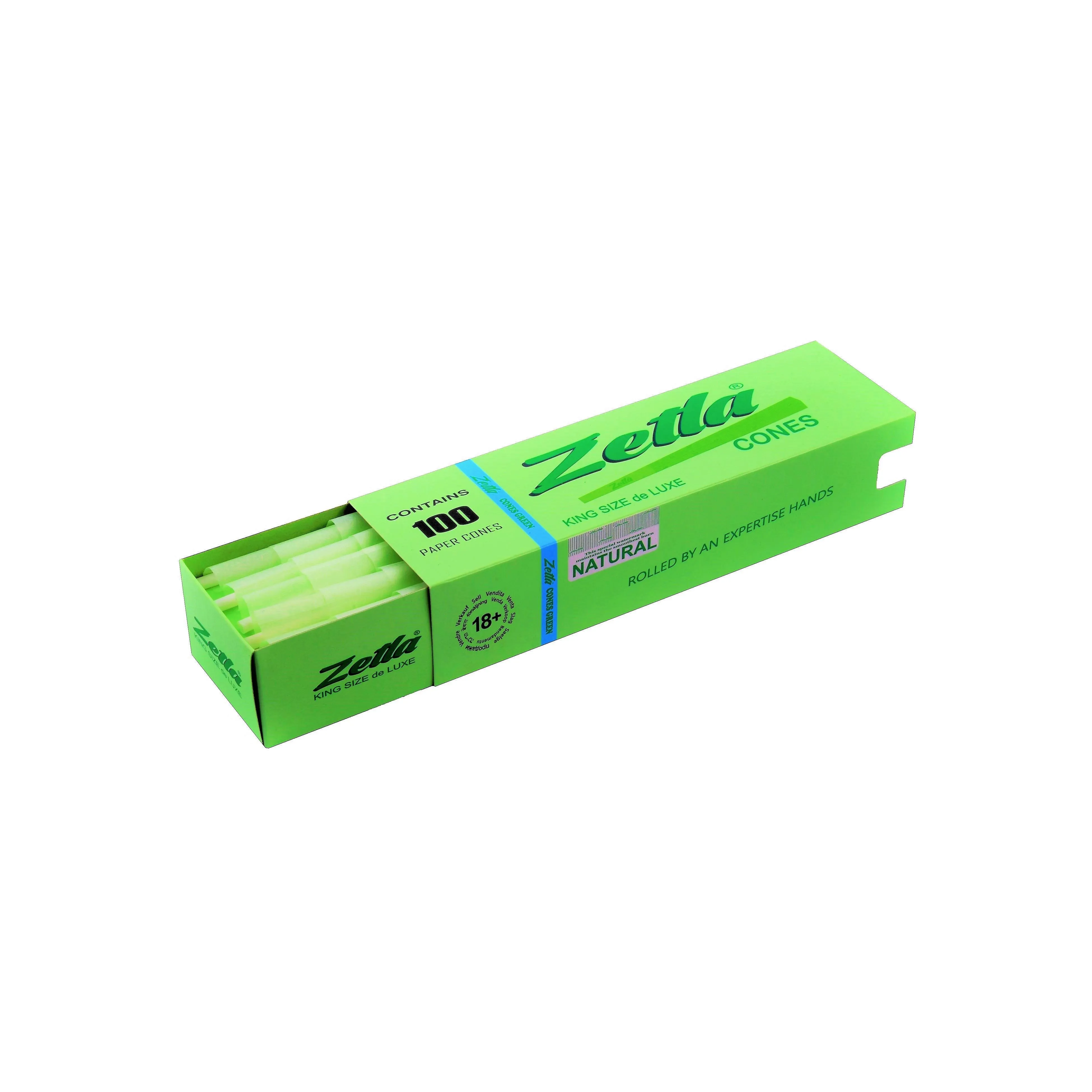Pre-Rolled Zetla Cones Green King Size De Luxe (100 Pcs)