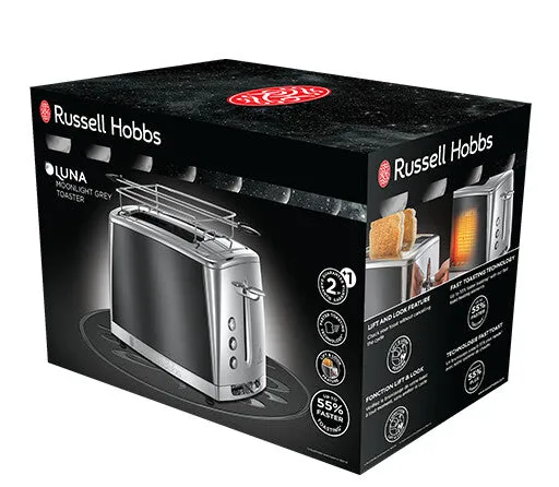 Russell Hobbs Luna 2 slice(s) Grey, Stainless steel