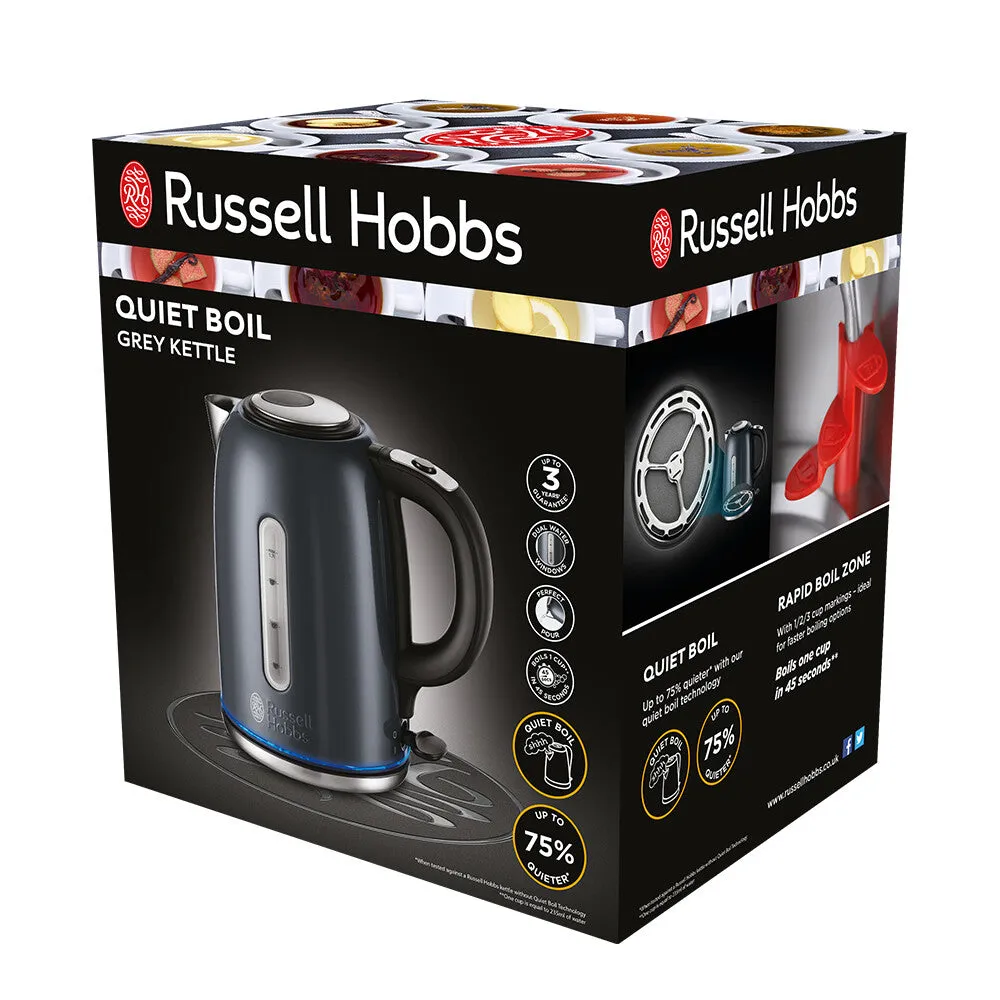 Russell Hobbs Quiet boil electric kettle 1.7 L Grey