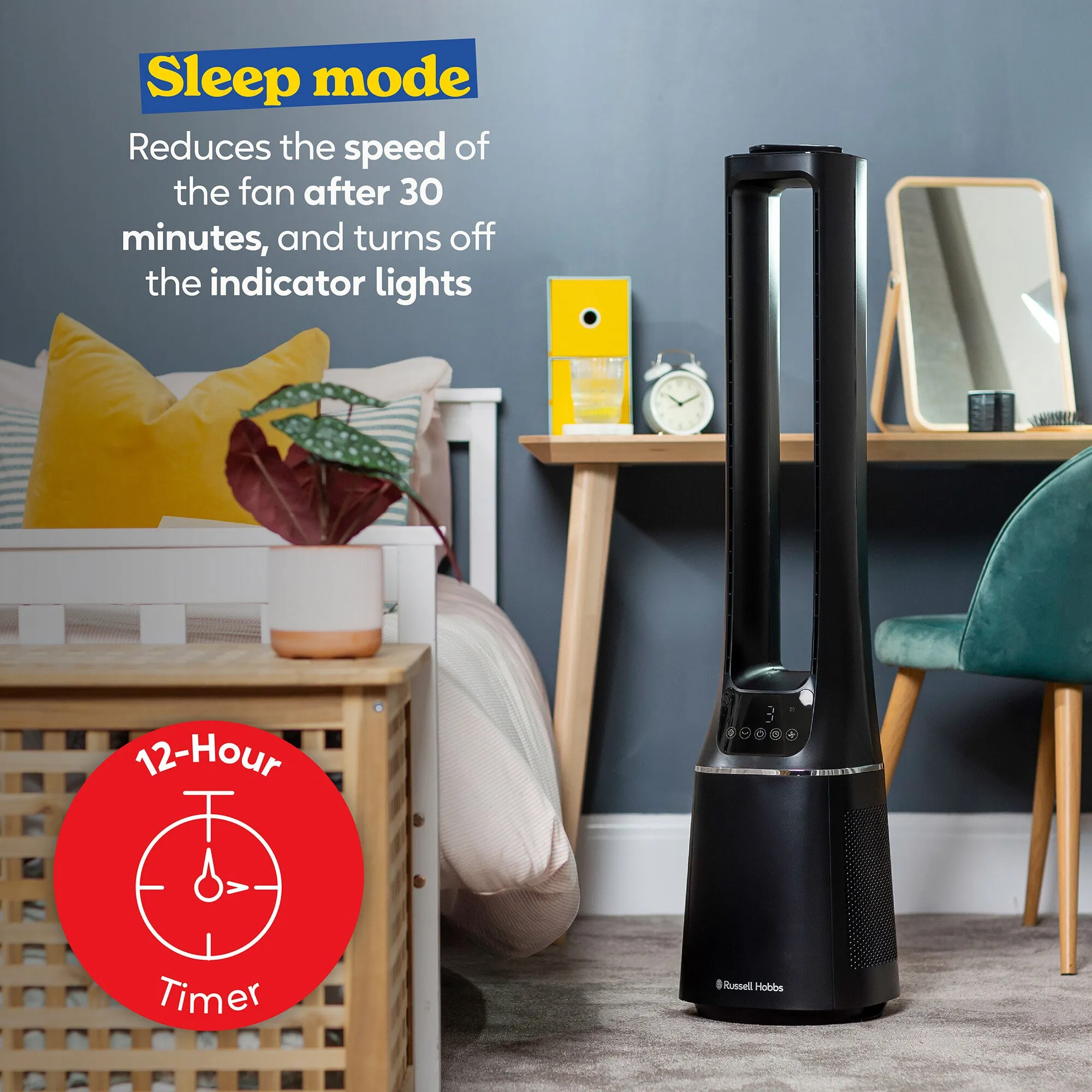 Russell Hobbs RHBLDL12B 10 Speed Bladeless Fan in Black