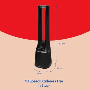 Russell Hobbs RHBLDL12B 10 Speed Bladeless Fan in Black