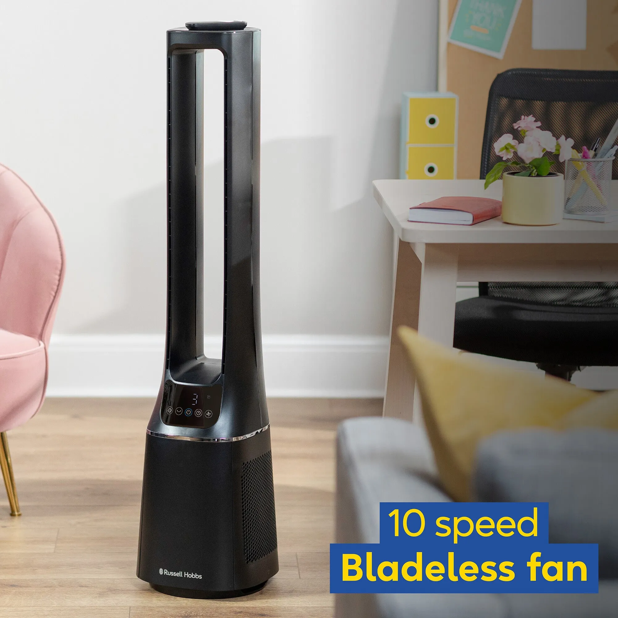 Russell Hobbs RHBLDL12B 10 Speed Bladeless Fan in Black