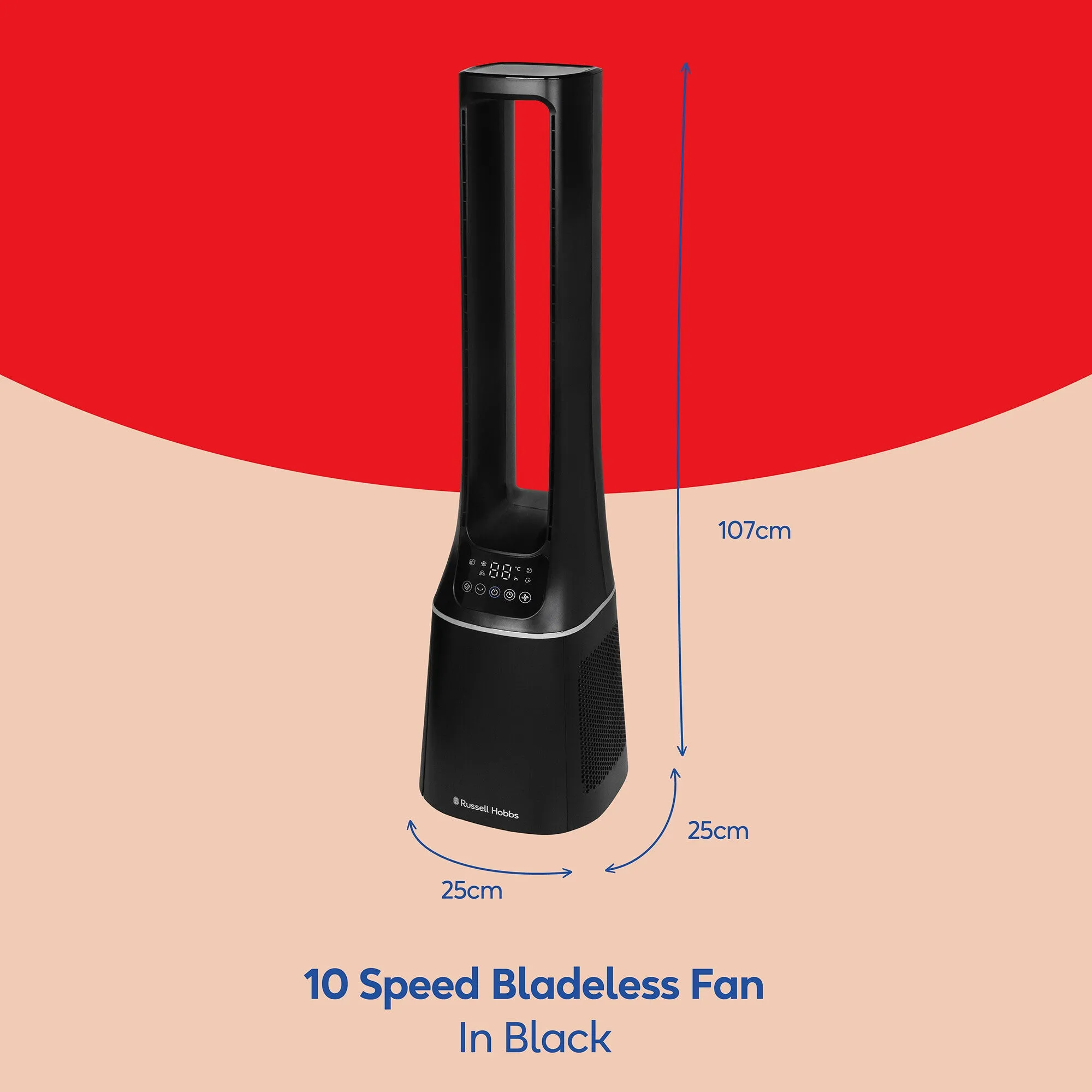 Russell Hobbs RHBLDL12B 10 Speed Bladeless Fan in Black