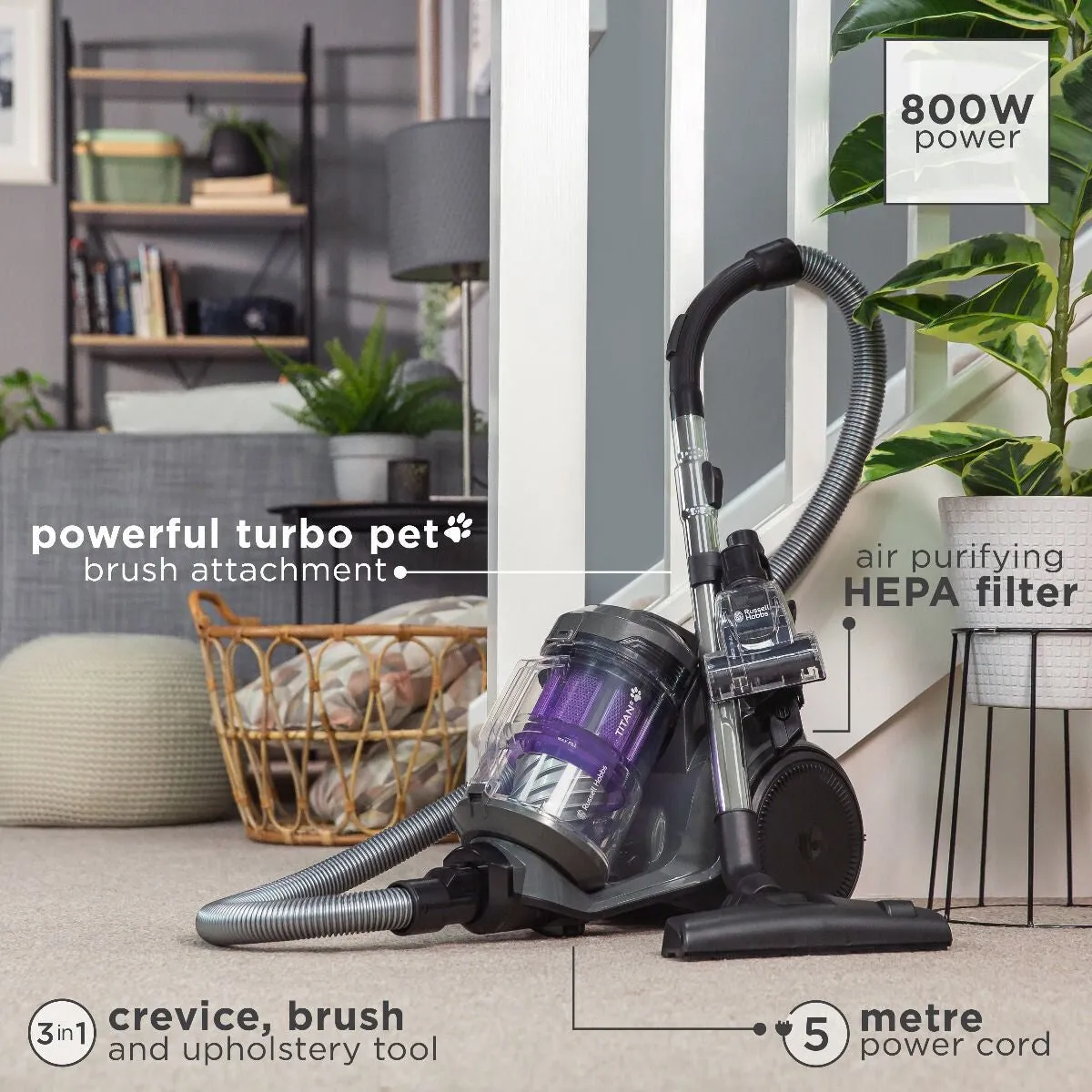 Russell Hobbs RHCV4601 TITAN2 Pet 3L Cylinder Vacuum