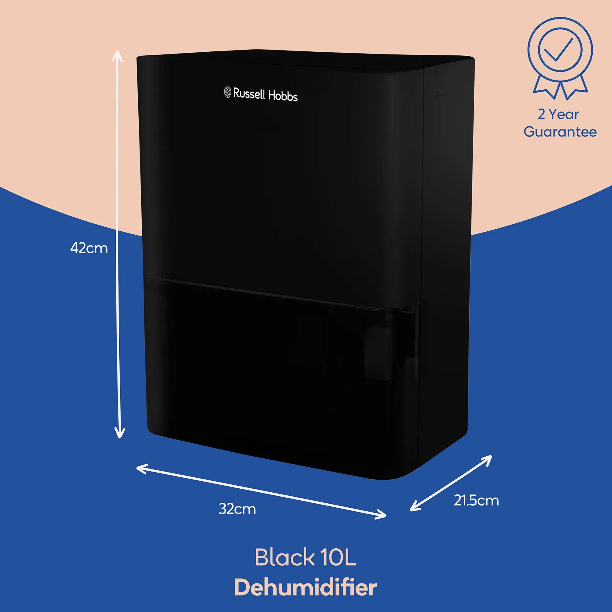 Russell Hobbs RHDH1001B dehumidifier 2 L 45.5 dB 340 W Black