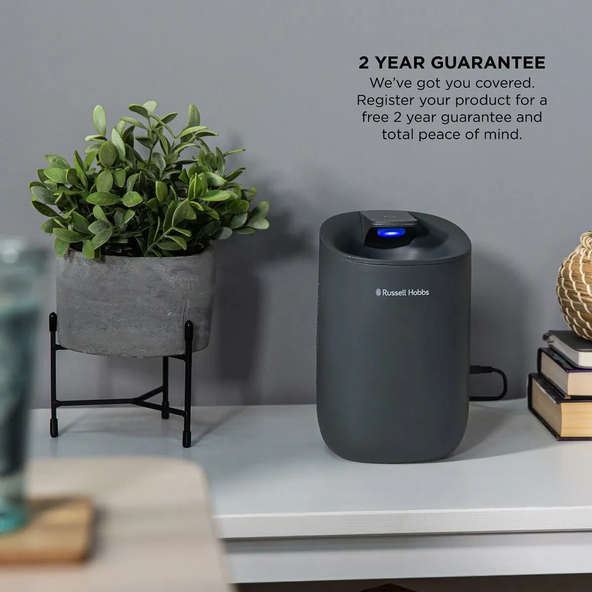 Russell Hobbs RHDH1061G 600ml Portable Dehumidifier - Grey