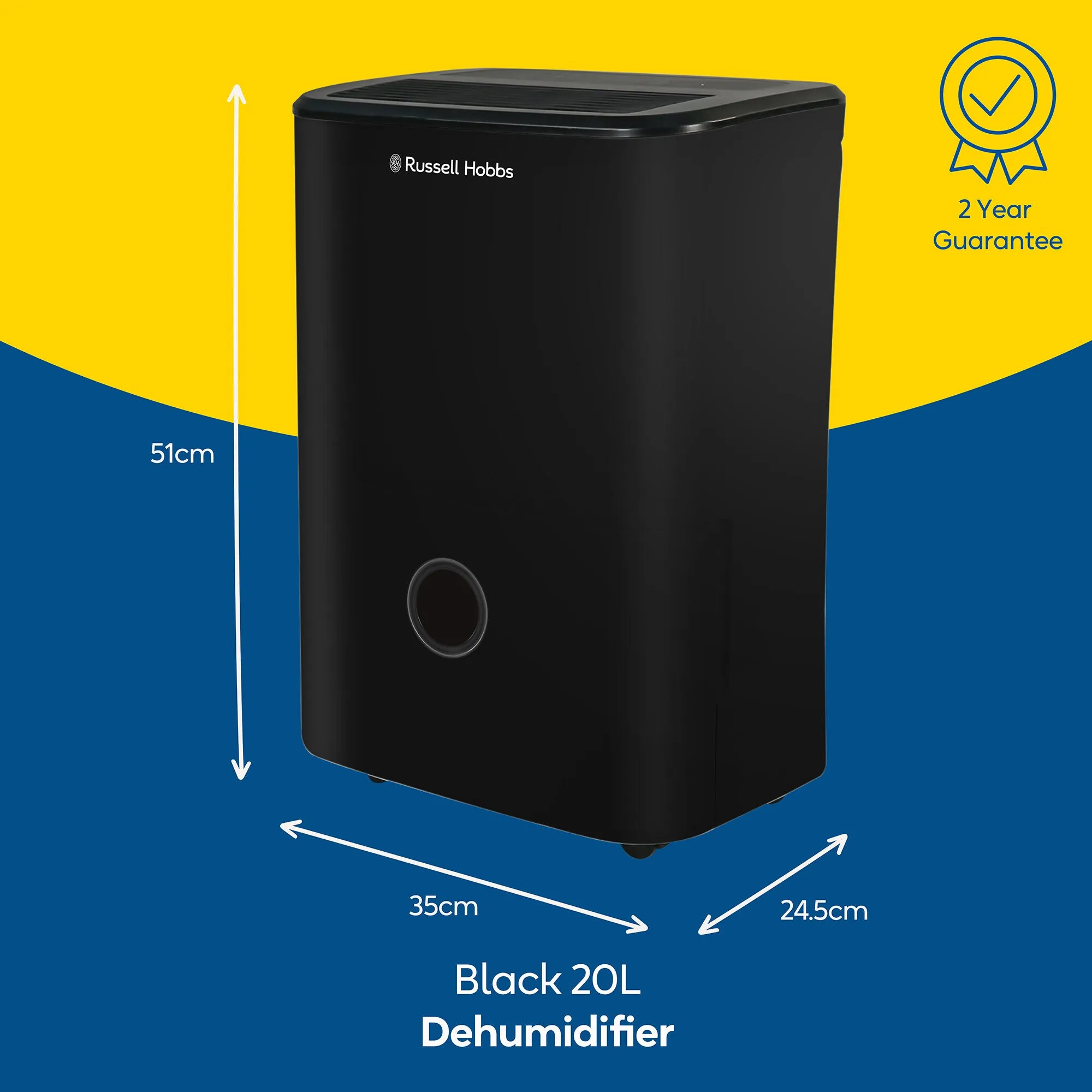 Russell Hobbs RHDH2002B dehumidifier 3 L 47.5 dB 440 W Black
