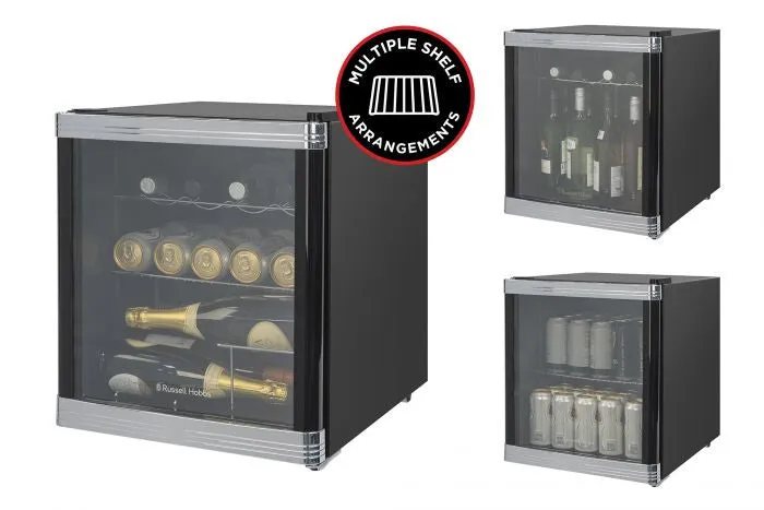 Russell Hobbs RHGWC1B-C wine cooler Thermoelectric wine cooler Freestanding Black, Stainless steel 12 bottle(s)