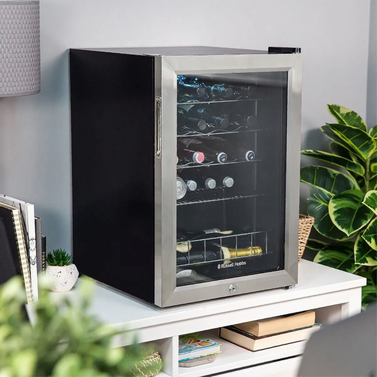 Russell Hobbs RHGWC4SS-LCK 20 Bottle Lockable Wine Cooler in Stainless Steel