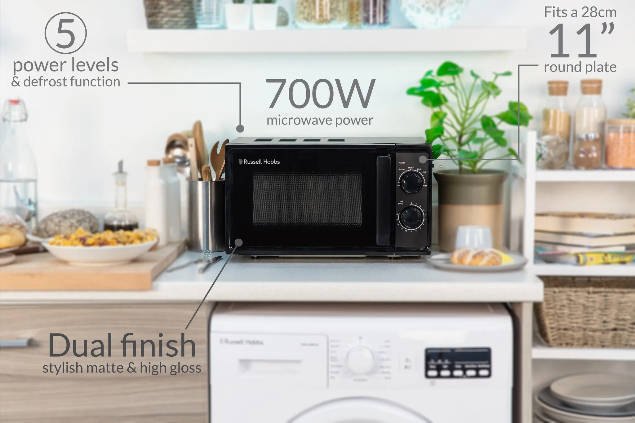 Russell Hobbs RHM1725B microwave Black Solo microwave Countertop 17 L 700 W