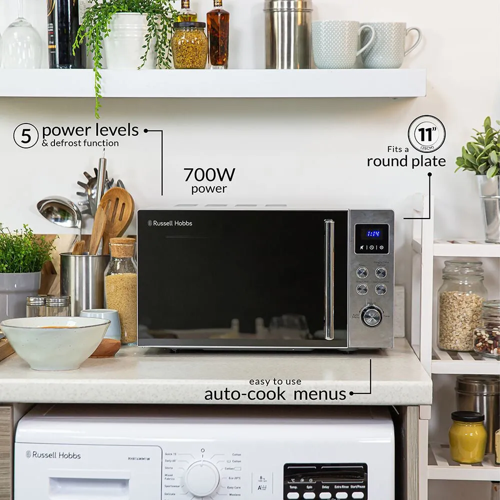 Russell Hobbs RHM2086SS-G microwave Stainless steel Solo microwave Countertop 17 L 800 W