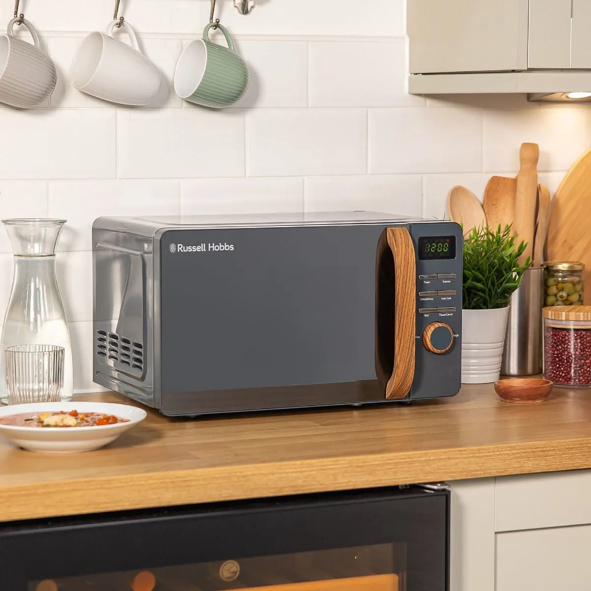 Russell Hobbs RHMD714G-N microwave Countertop Solo microwave 17 L 700 W Grey, Wood
