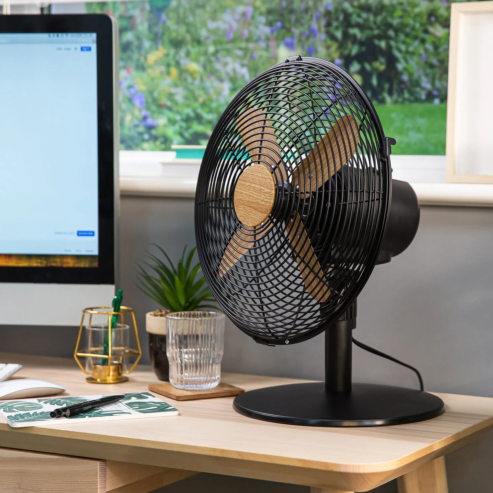 Russell Hobbs RHMDF1201WDB 12" Black Scandi Style Desk Fan