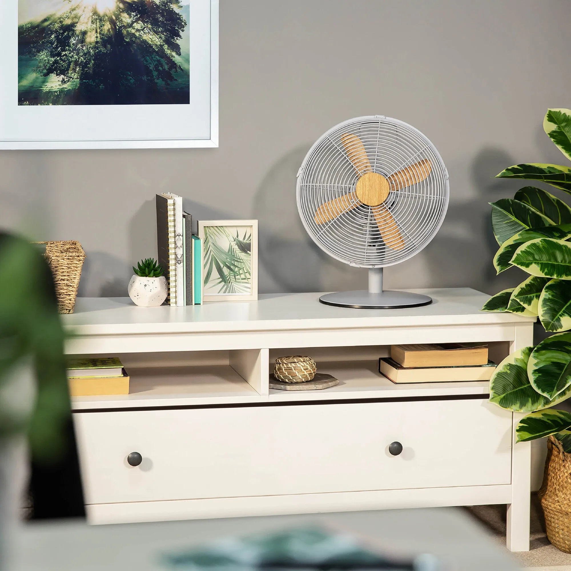 Russell Hobbs RHMDF1201WDG 12" Grey Scandi Style Desk Fan