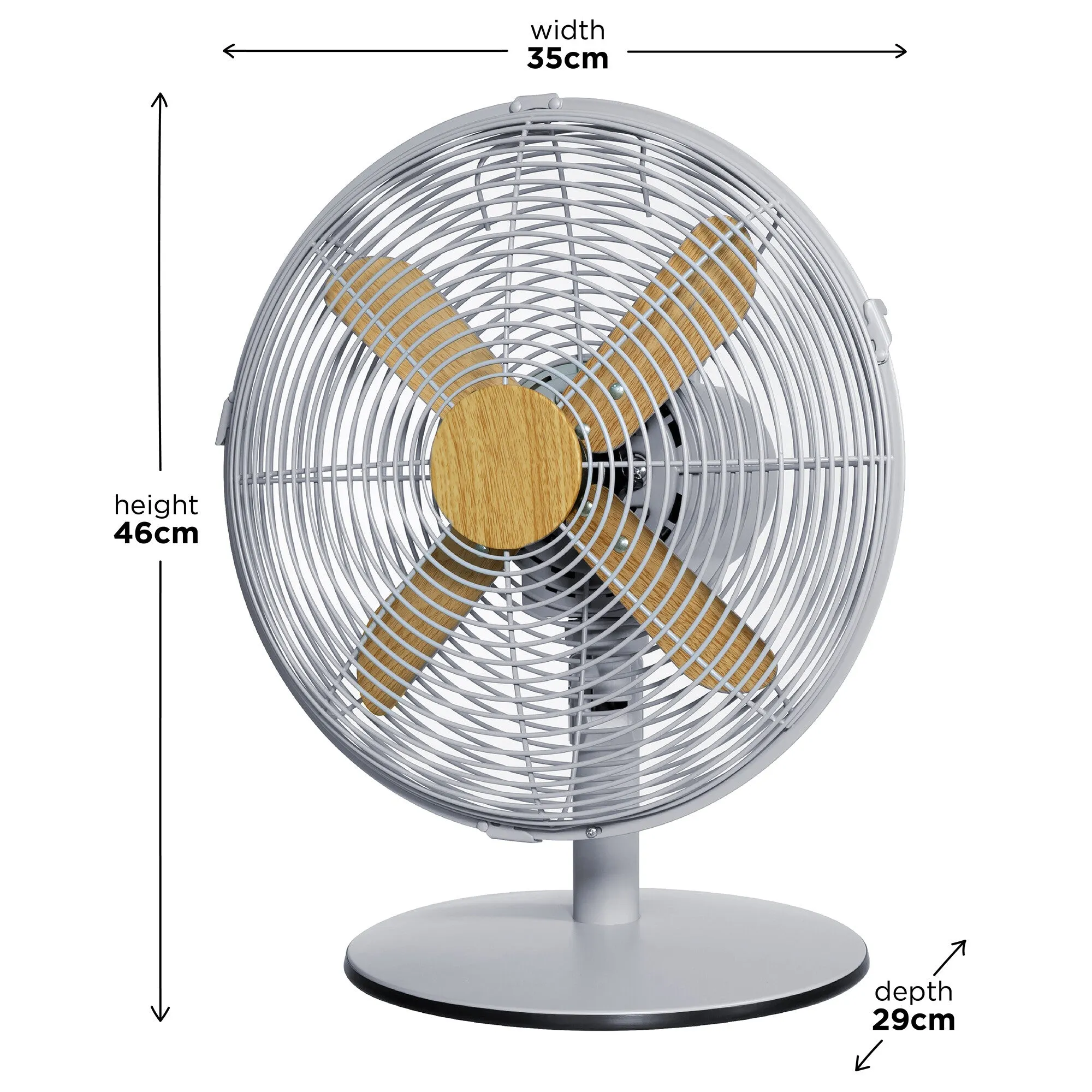 Russell Hobbs RHMDF1201WDG 12" Grey Scandi Style Desk Fan