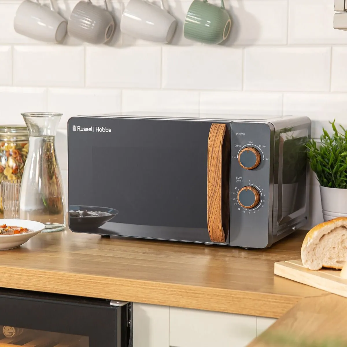 Russell Hobbs RHMM713G-N microwave Grey, Wood Solo microwave Countertop 17 L 700 W