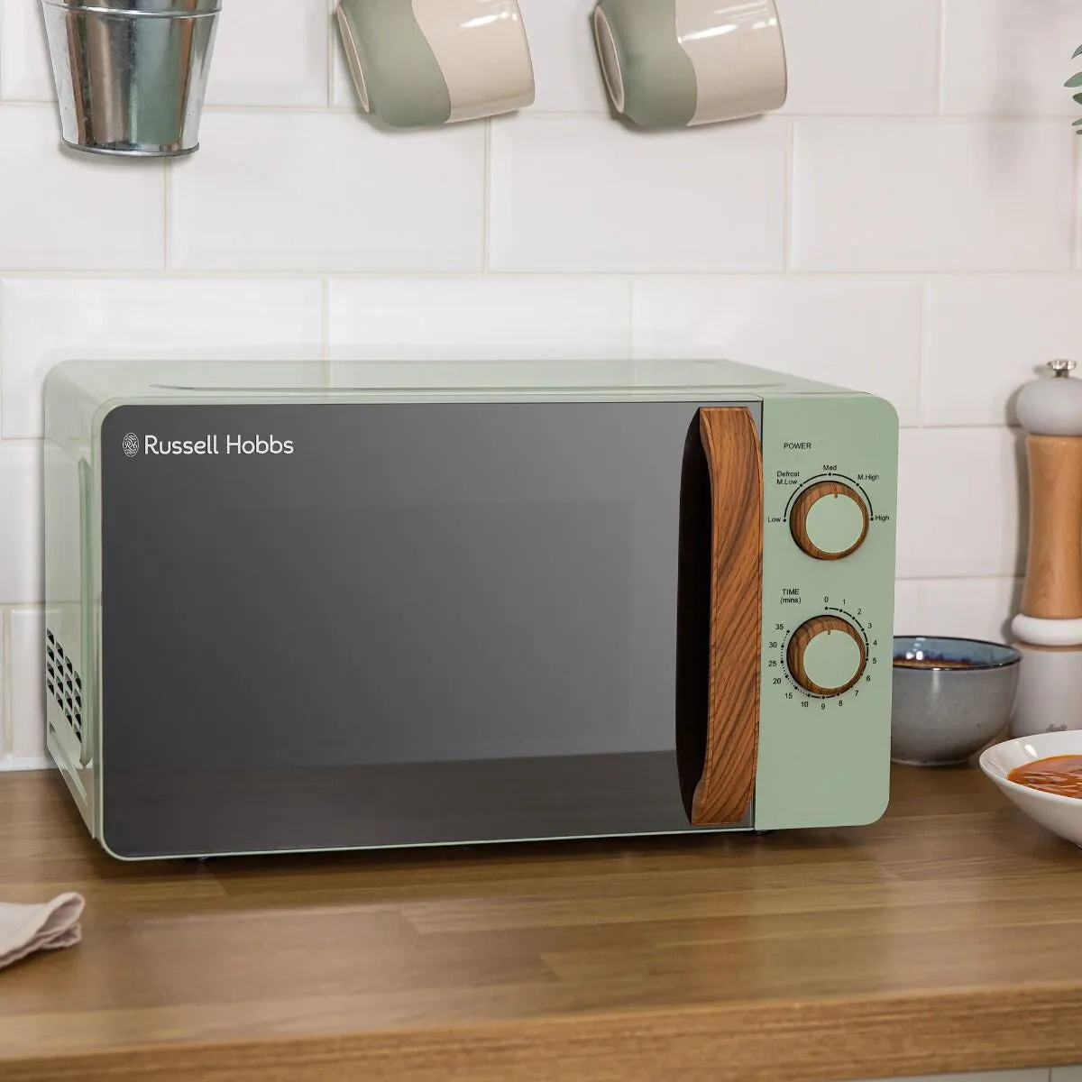Russell Hobbs RHMM713MG-N microwave Green, Wood Solo microwave Countertop 17 L 700 W