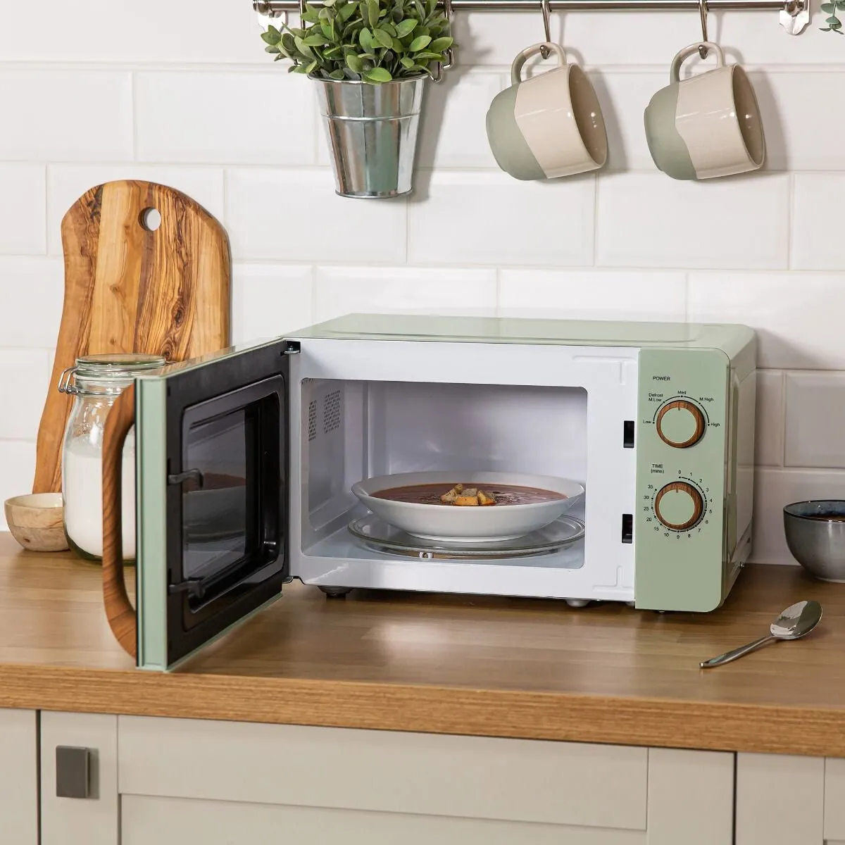 Russell Hobbs RHMM713MG-N microwave Green, Wood Solo microwave Countertop 17 L 700 W