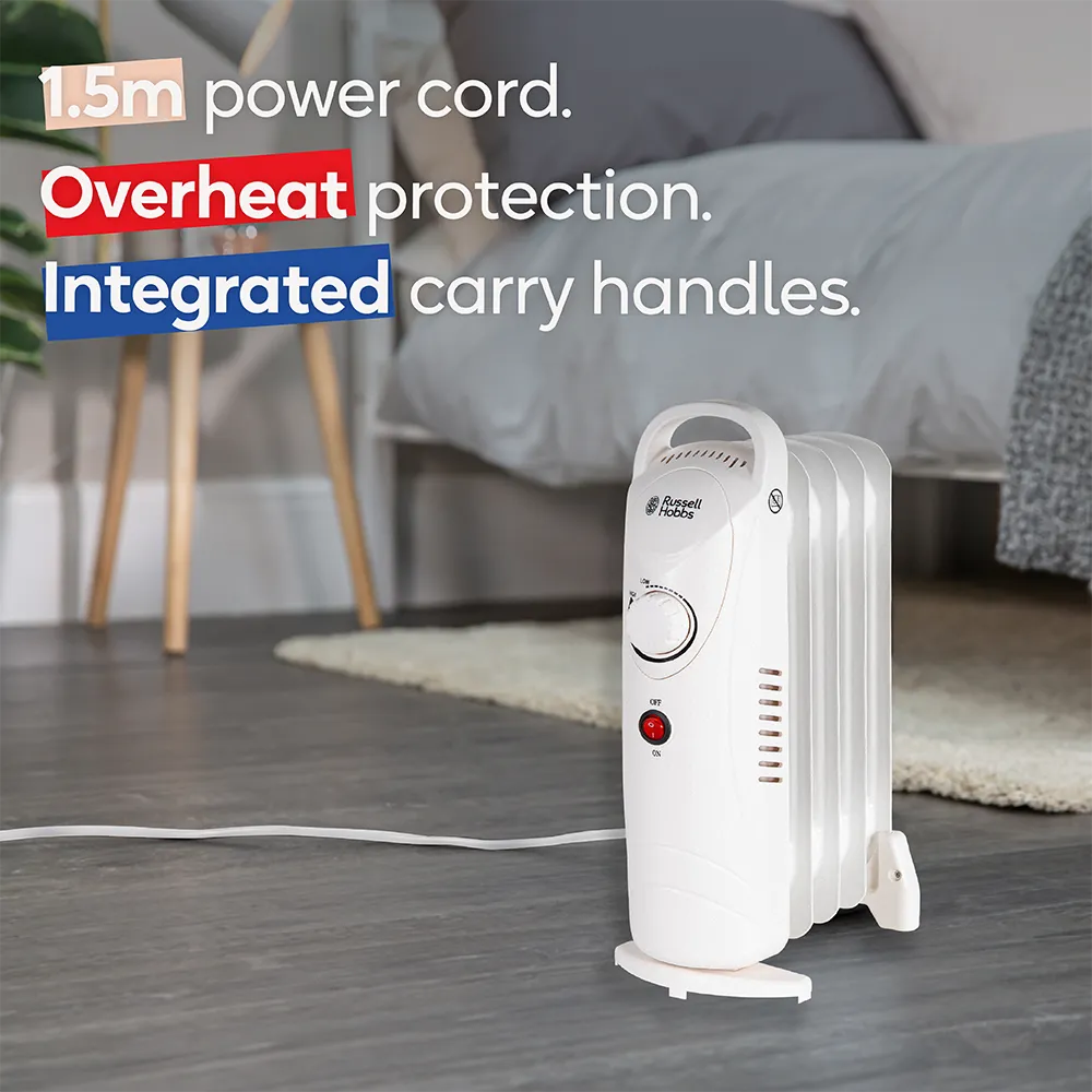 Russell Hobbs RHOFR3001W 5 Fin Oil Filled Radiator in White