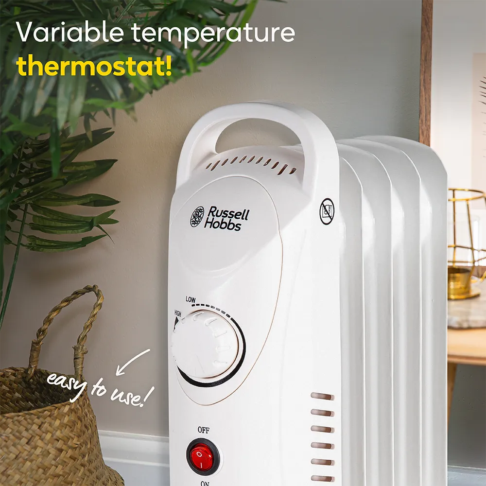 Russell Hobbs RHOFR3001W 5 Fin Oil Filled Radiator in White