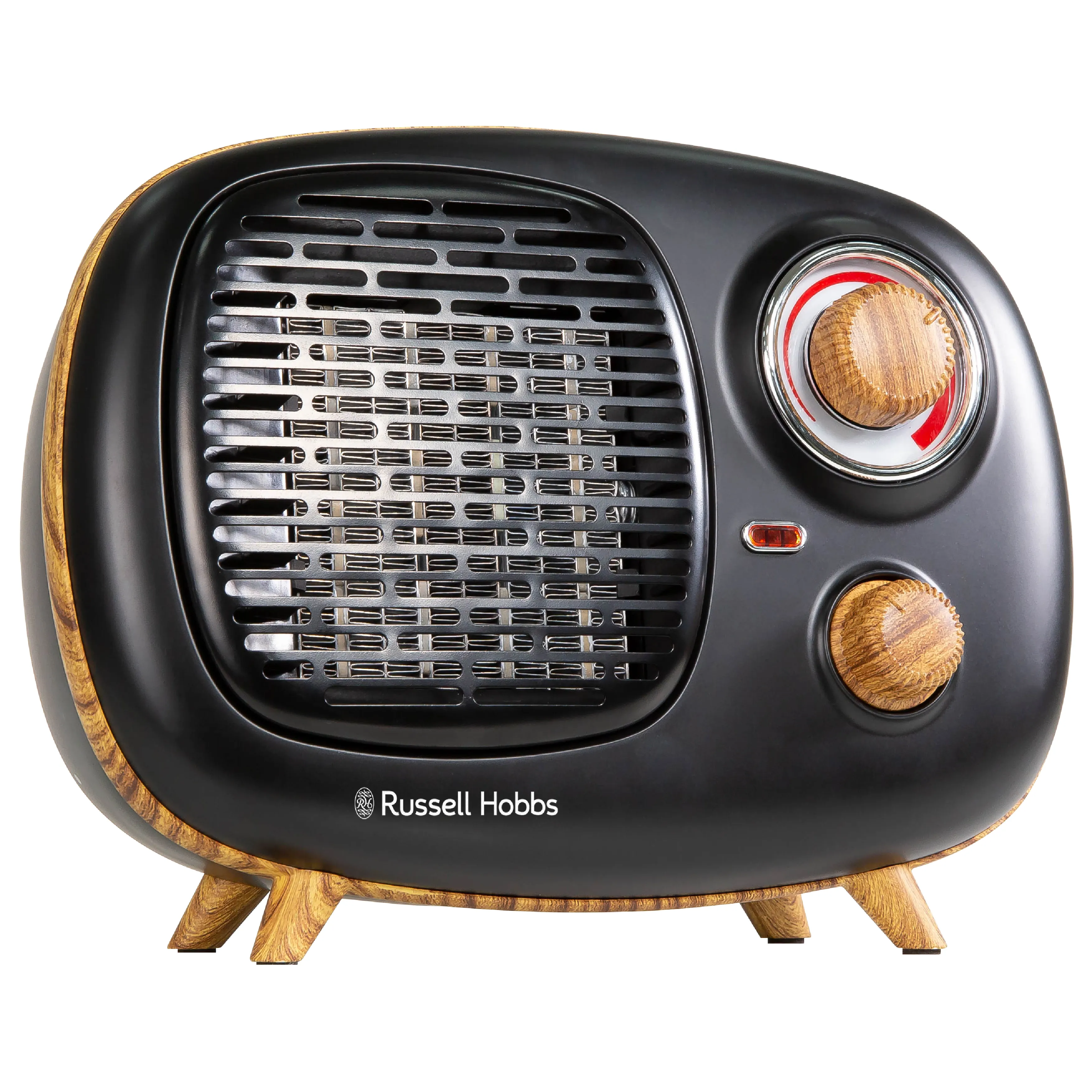 Russell Hobbs RHRETPTC2001WDB Scandi Retro Ceramic Heater -  Black & Wood