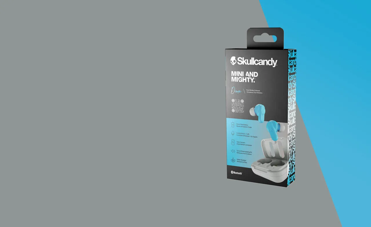 Skullcandy Dime Headset Wireless In-ear Calls/Music Micro-USB Bluetooth Blue, Light grey