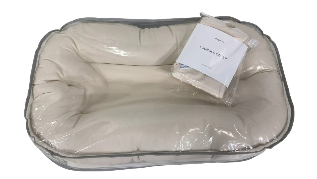 Snuggle Me Organic Sensory Toddler Lounger With Cover, Natural