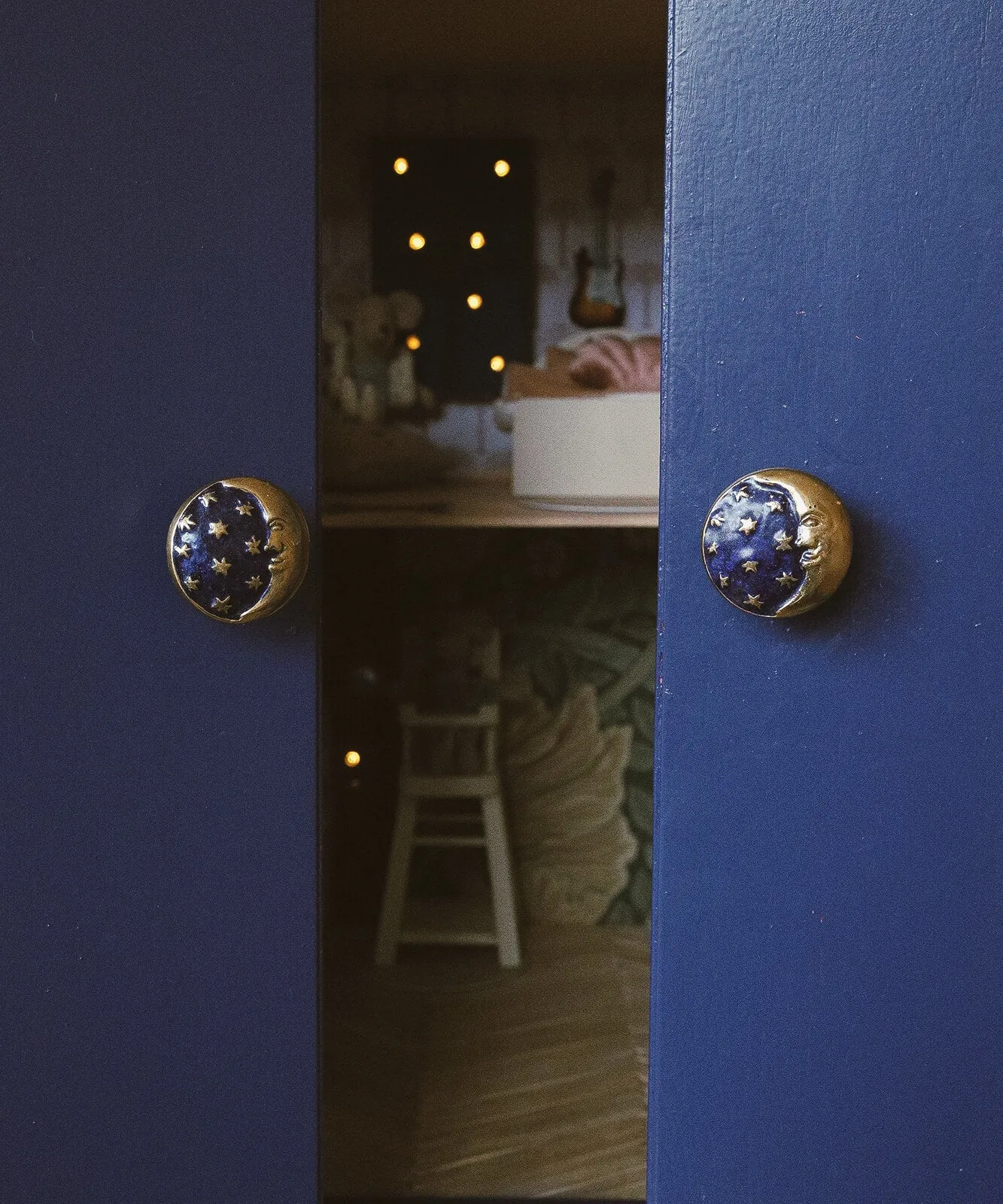 Starry Night Moon Door Knob