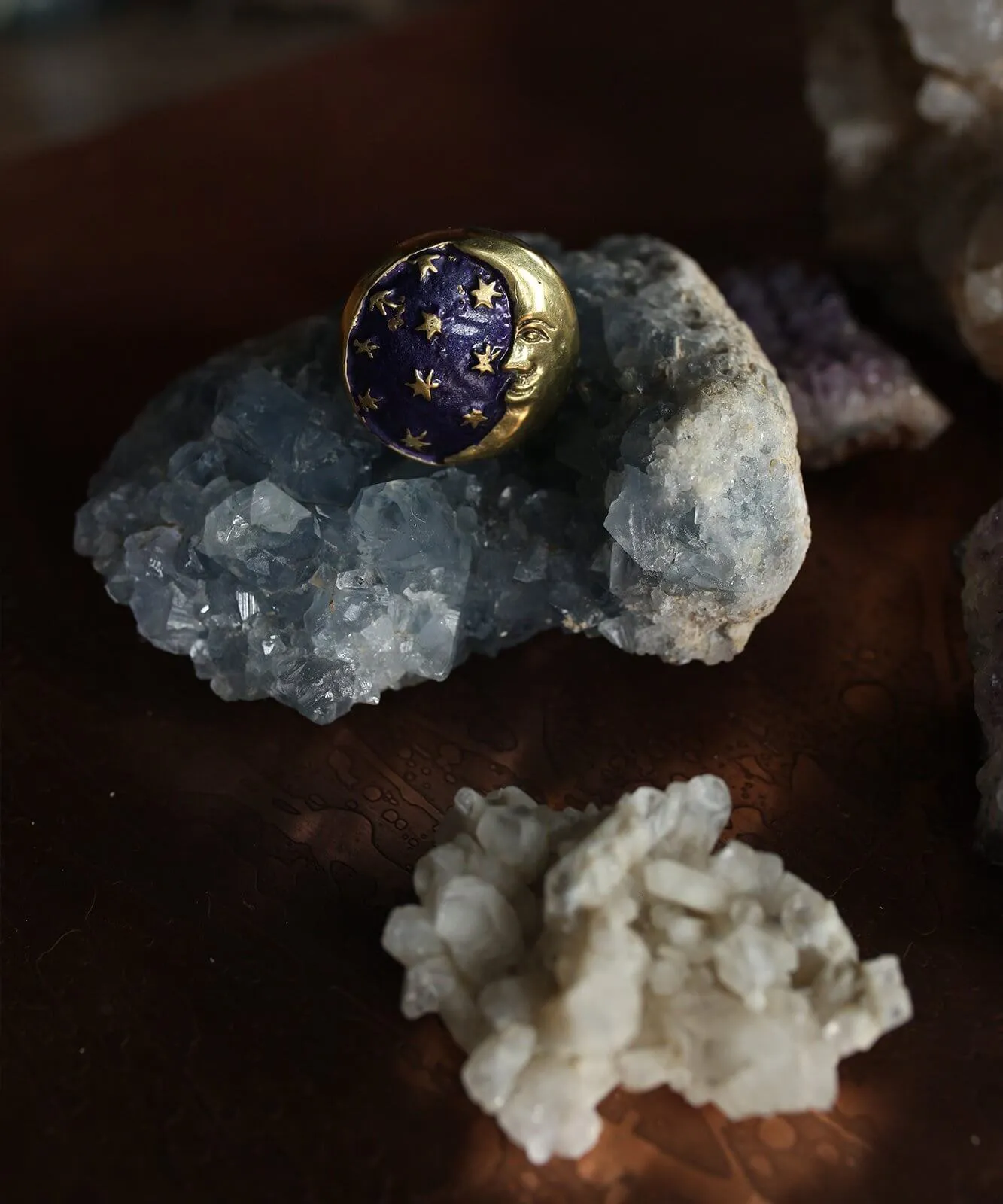 Starry Night Moon Door Knob