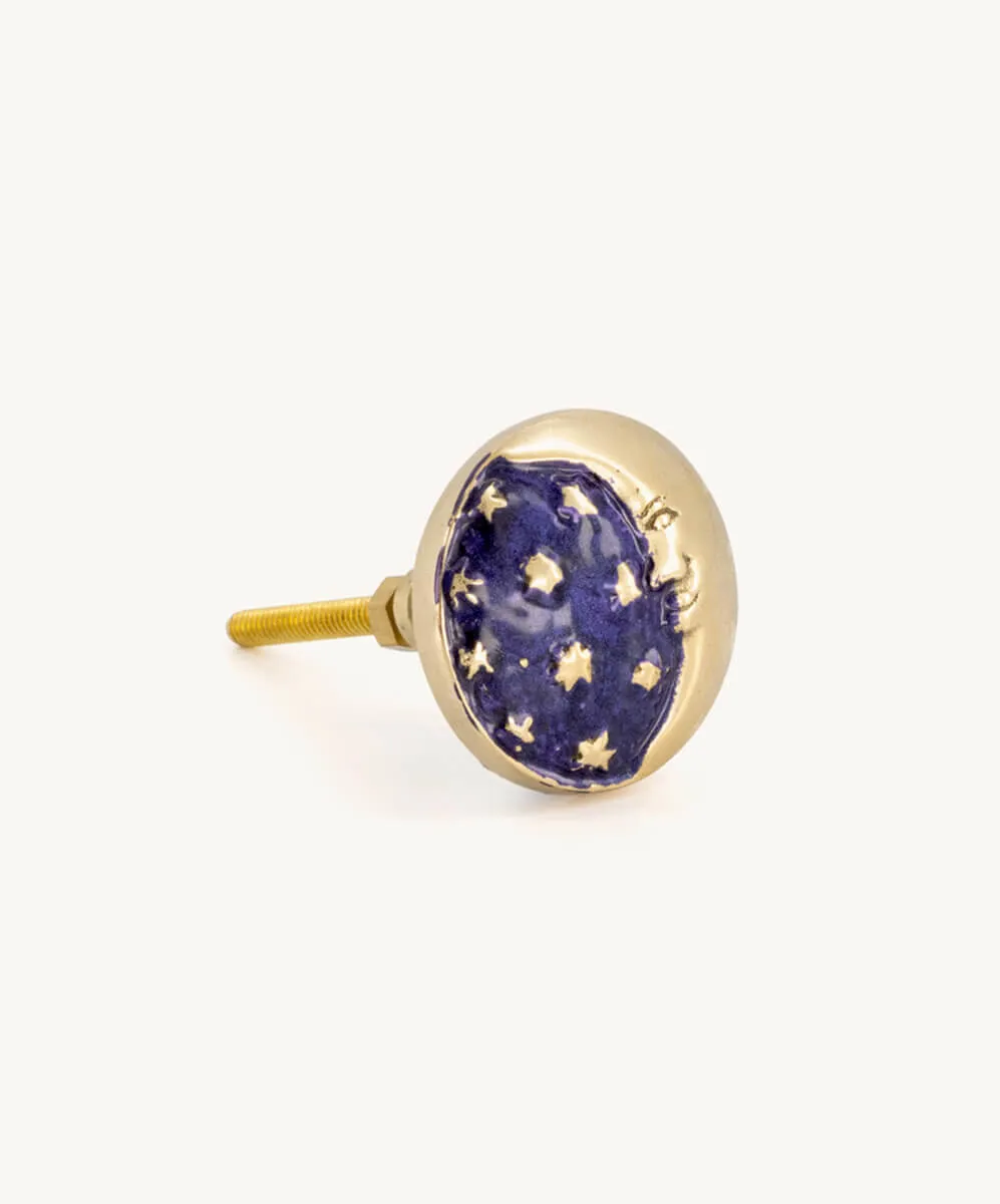 Starry Night Moon Door Knob