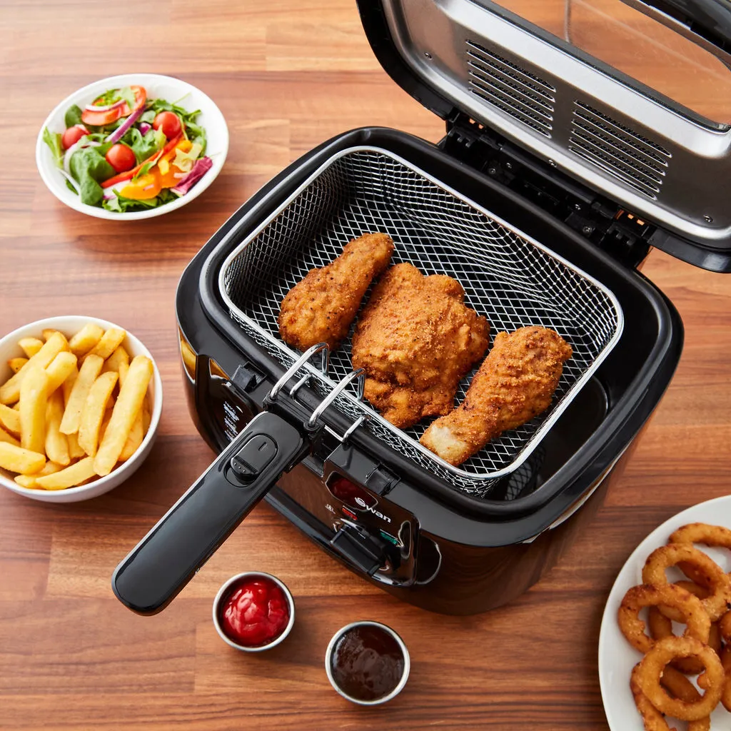 Swan 2.5L Square Black Fryer