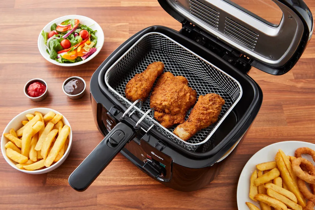 Swan 2.5L Square Black Fryer