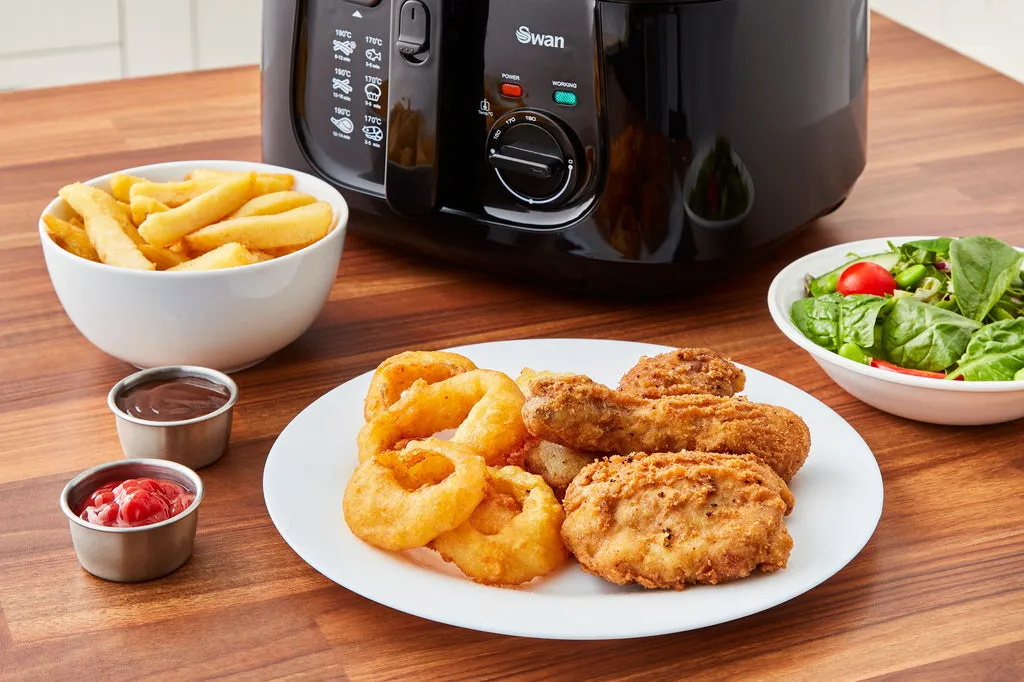 Swan 2.5L Square Black Fryer
