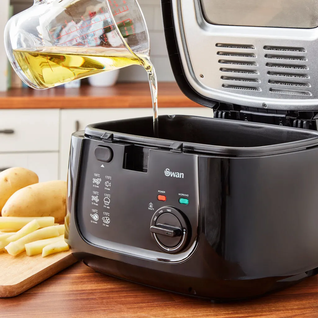 Swan 2.5L Square Black Fryer