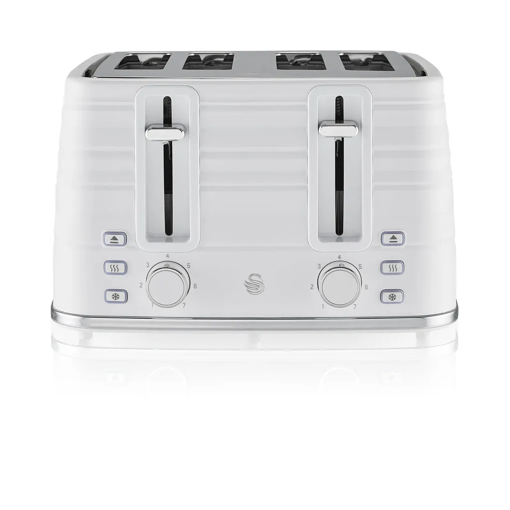 Swan 4 Slice White Toaster