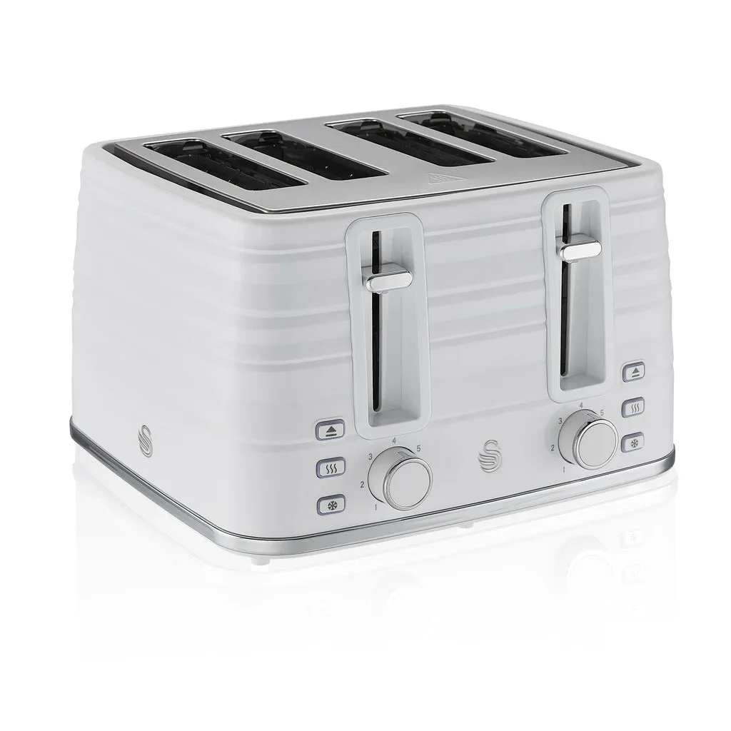 Swan 4 Slice White Toaster