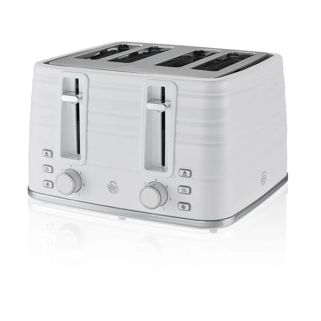 Swan 4 Slice White Toaster