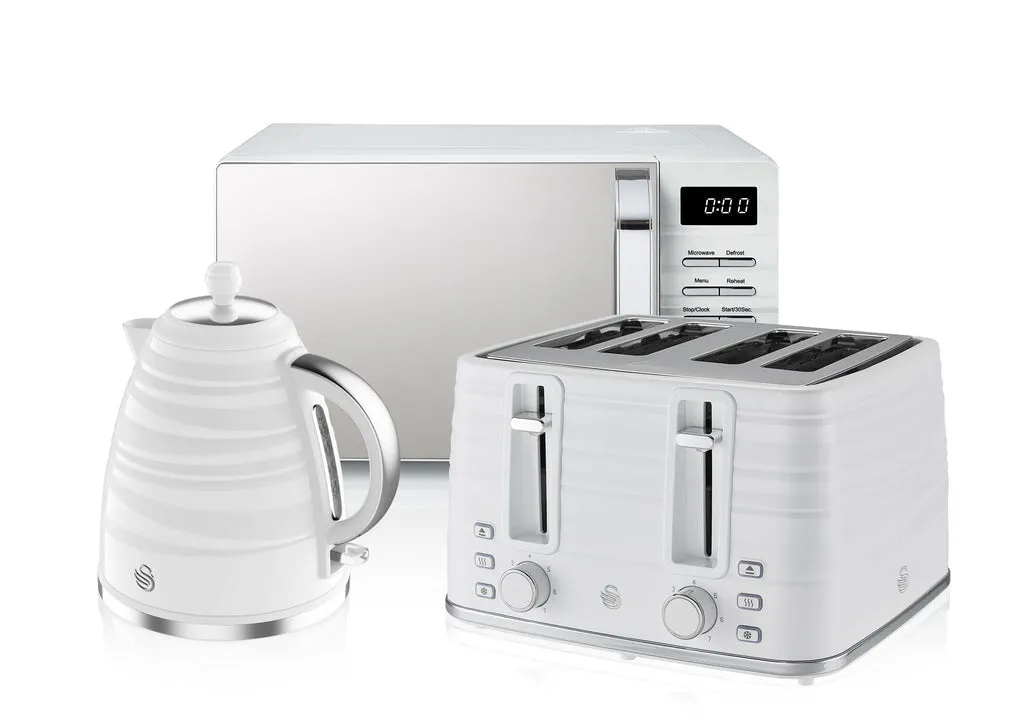 Swan 4 Slice White Toaster