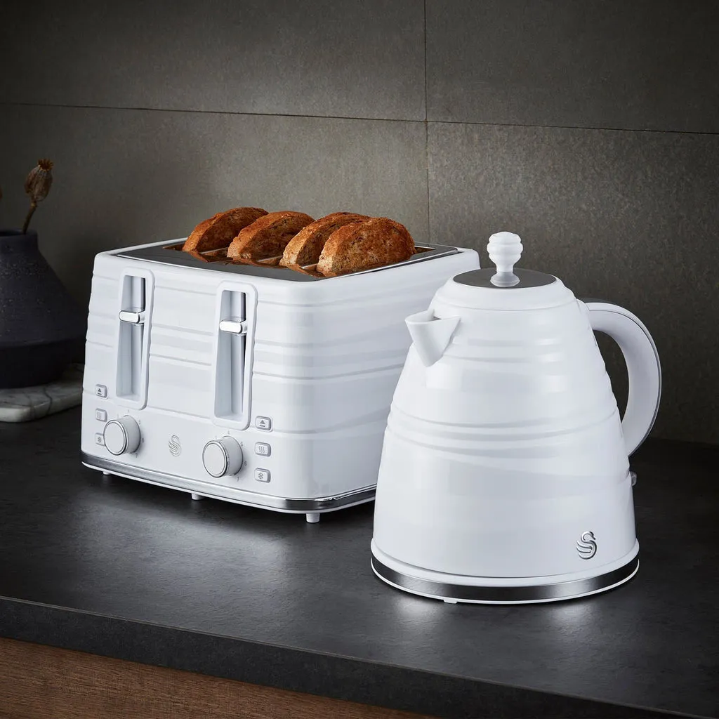 Swan 4 Slice White Toaster