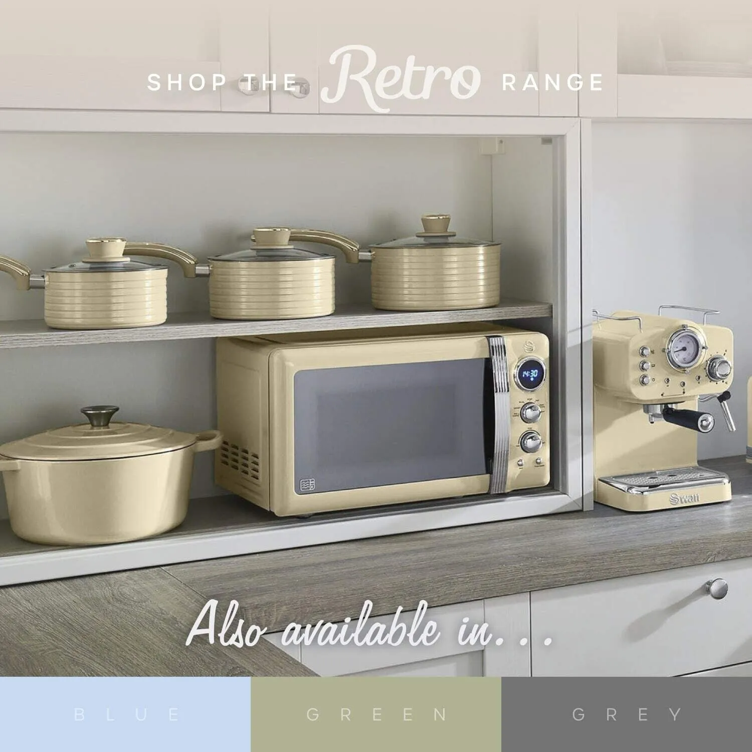 Swan Retro Double 8 L Stand-alone 1700 W Hot air fryer Cream