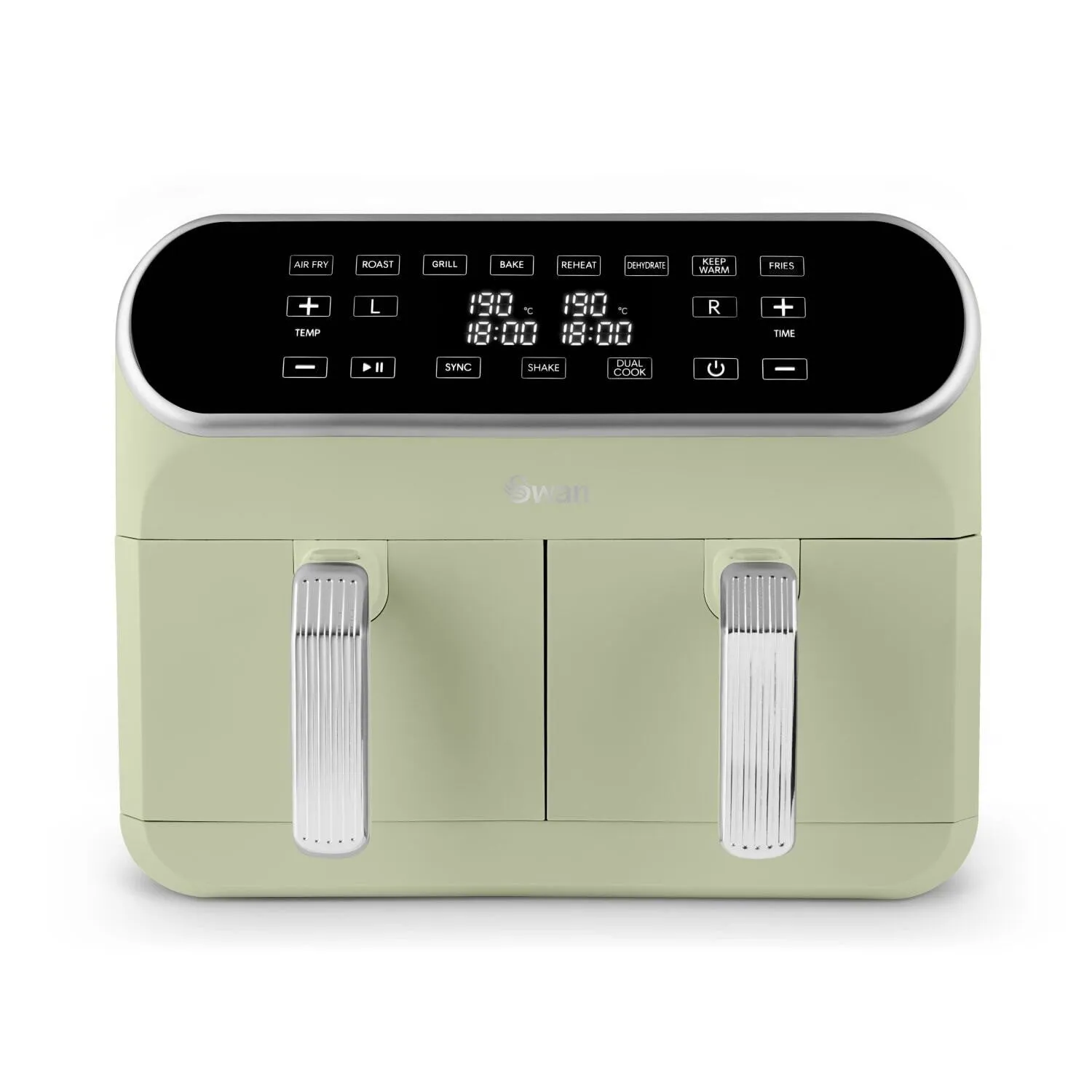 Swan Retro Double 8 L Stand-alone 1700 W Hot air fryer Green