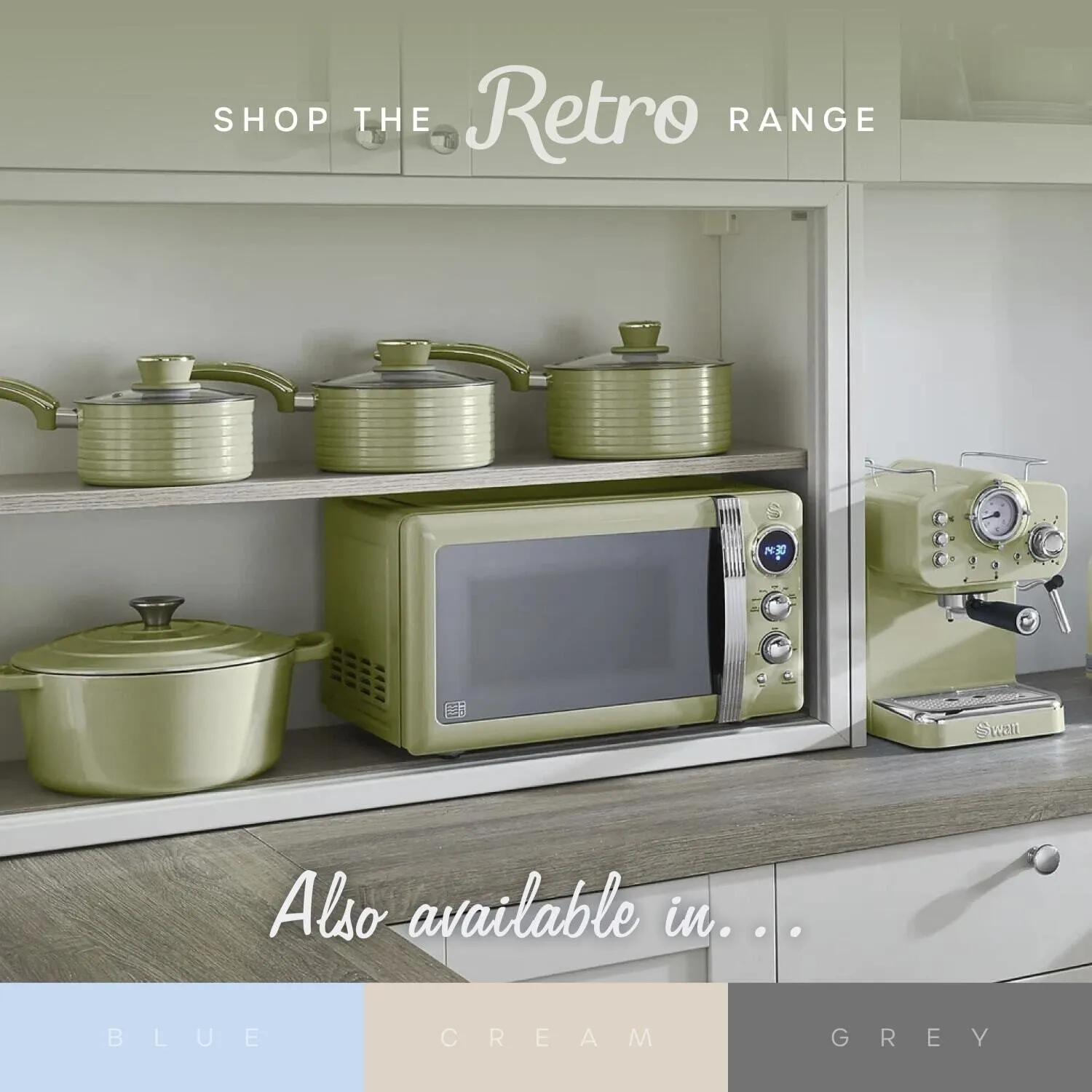 Swan Retro Double 8 L Stand-alone 1700 W Hot air fryer Green