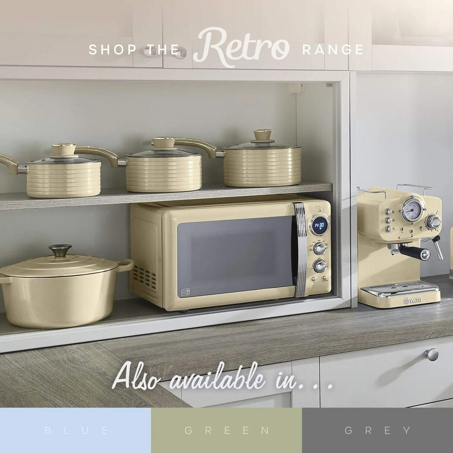 Swan Retro Single 4.5 L Stand-alone Hot air fryer Cream